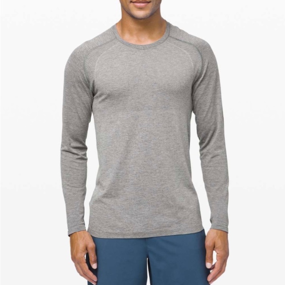 Lululemon Men’s Size L Metal Vent Tech Long Sleeve 2.0
Slate White Gray Shirt